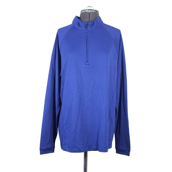 Cutter & Buck men's 1/4 zip mock‎ neck DryTec Luxe wool blend golf shirt M - Picture 1 of 12